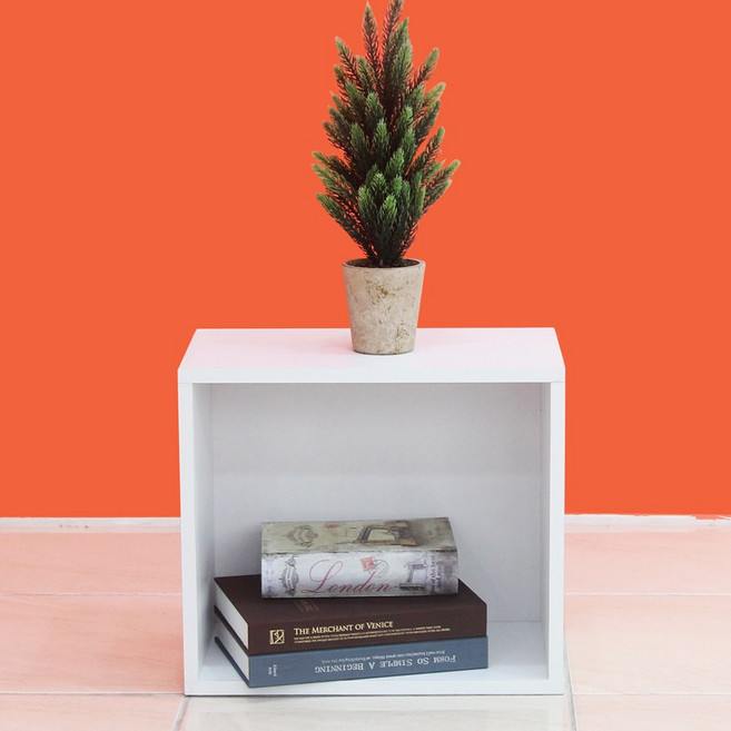 에이치엔하나 공간박스 1단2단3단4단 책장 칼라박스 낮은책장 수납형서랍, 공간1단(백색)