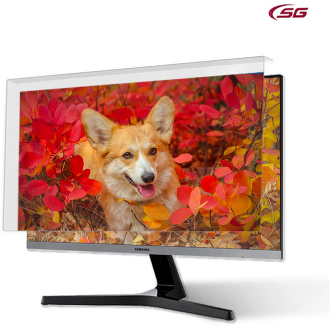 2026년 썬가드광학 블루라이트차단 컴퓨터 모니터 보호기 보안기 거치식 필터 시력보호 액정파손방지 액정보호필름, 스모크, 1개, 27인치