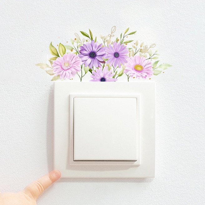 이쿠이칸 스위치 스티커 데코 장식 스위치커버 손때 방지 스티커 HJKGT008HUA, 핑크