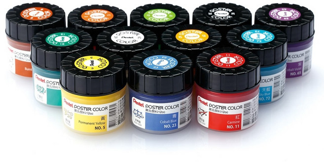 PENTEL 飛龍 水彩廣告顏料 12CC 單色 POC-T, 膚色-4