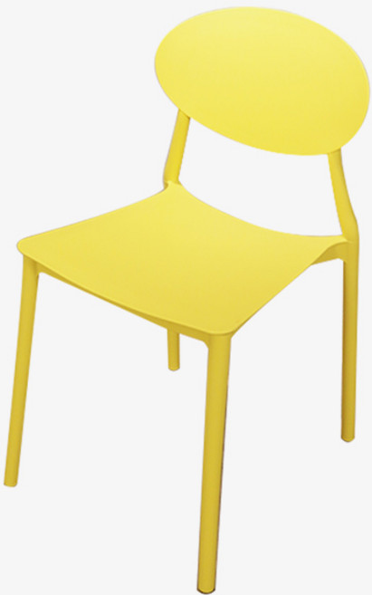 光悅制作 CC-32 蛋型塑料椅 簡約現代風室內扶手椅 - 人體工學設計舒適耐用, 黃色, 1件