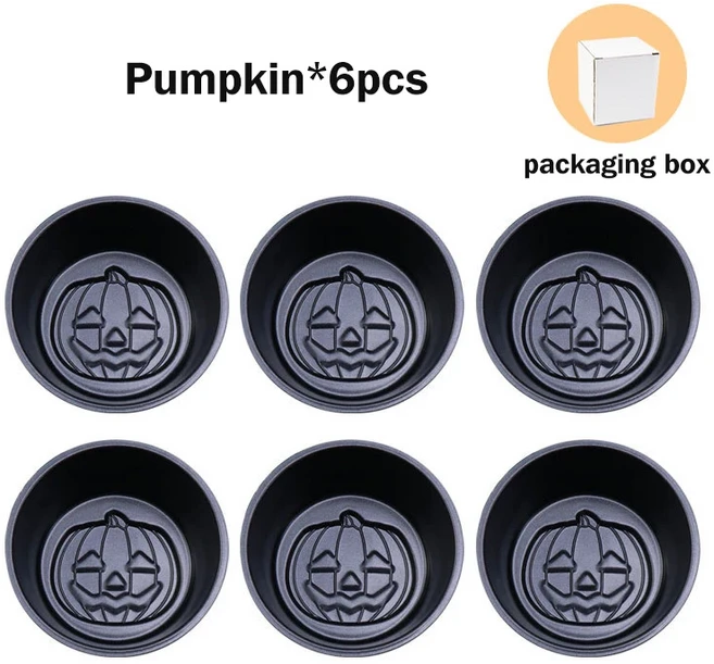 탄소강 케이크 컵 에그 타르트 푸딩 컵 젤리 머핀 컵 크리스마스 트리 호박 산타 클로스 몰드 논스틱 코팅, 05 A