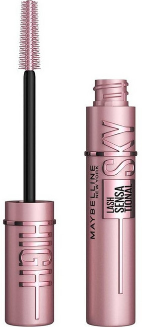 Maybelline Lash Sensational Sky 하이 워셔블 마스카라 메이크업 볼류마이징 길어짐 디파이닝 컬링 곱셈 조립 가능한 포뮬러 블랙키스트 블랙, 블랙