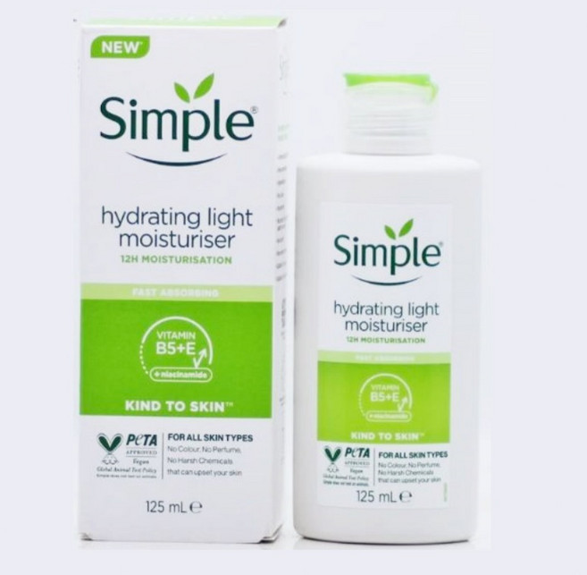 Simple清妍乳液 125ml - 英國進口 保濕通透 舒緩修護 滋養補水 溫和親膚 含維他命B5 E, 1個, 保濕乳液,兩瓶裝