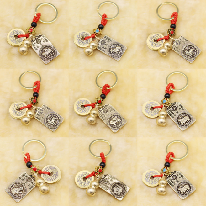 12간지 재물복 행운키링 소원성취 차키링 엽전열쇠고리 수호신 열두띠키링, 04 토끼, 1개