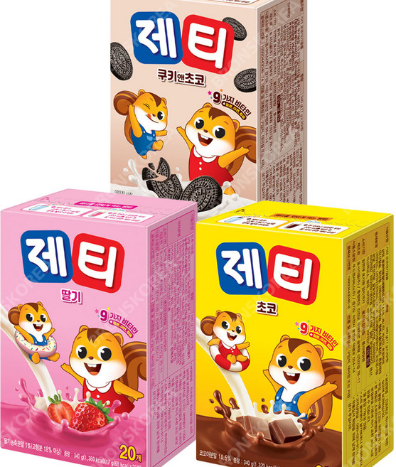 제티 초코 + 딸기 + 쿠키앤초코, 17g, 1세트, 60개입
