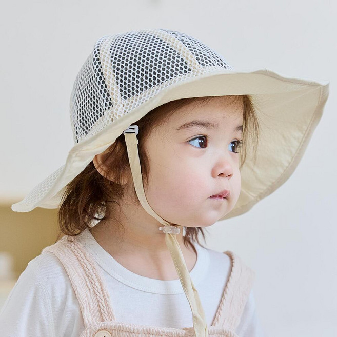 원라인 아기 유아 여름 벙거지 메쉬 레인보우 썬햇 모자 아동 어린이