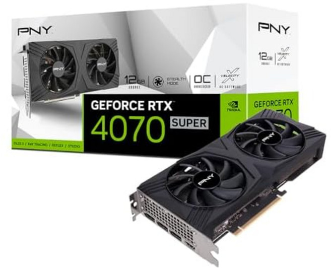 PNY GeForce RTX4070 Super 12GB VERTO OC PCIe 4.02 슬롯·2 팬 탑재 그래픽카드 VCG4070S12DFXPB1-OVD8762, VCG4070S12DFXPB1-O