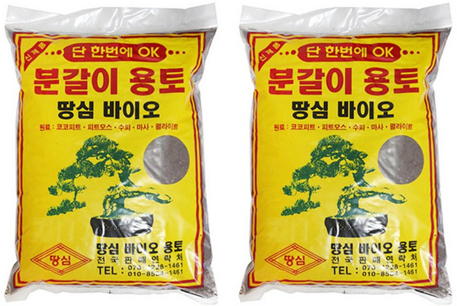 땅심 분갈이흙 1+1 합 70리터, 2개, 35L