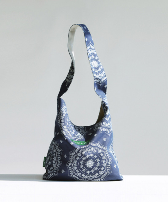GREEN STUFF 심풀 쇼퍼백 62 페이즐리 - navy
