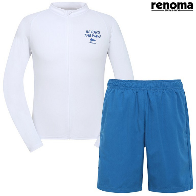 레노마수영복 남성 비욘드 집업 래쉬가드세트 (RN-MS2F702_WH)