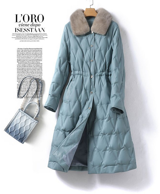 겨울 여성 덕다운 롱패딩코트 여우털 카라 국내배송 LOVE