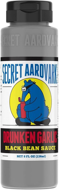 시크릿 아드바크 드렁큰 저크 핫소스 소스 시즈닝 2팩 - 자메이카 하바네로 소스와 페퍼 간장 바비큐 온스 마리네이드 저탄수화물 8플 논-GMO 매운, Drunken Garlic, 8 Fl Oz (Pack of 2), 236ml