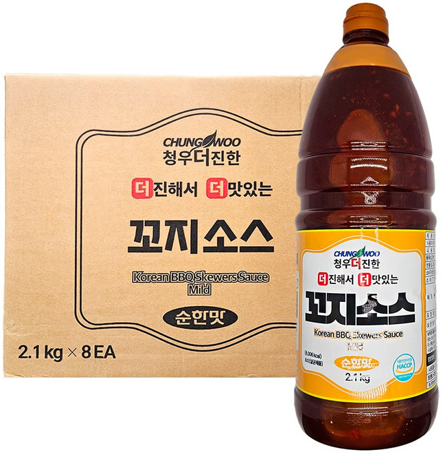 청우 더진한 꼬지소스 순한맛, 2.1kg, 8개