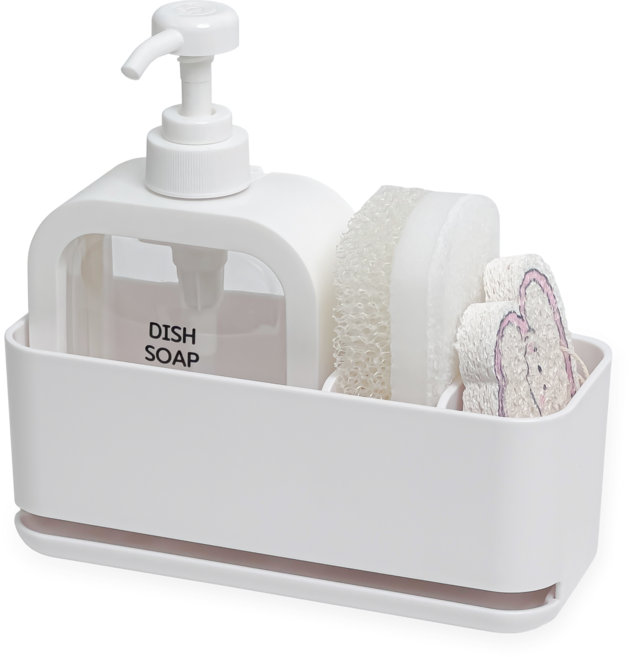 살림공간 칸칸 싱크대 수세미 거치대, 1개, 화이트