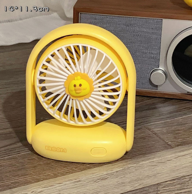큐티 탁상용 무선 미니선풍기 3엽 애니멀 2단 바람 저소음 각도조절 벽걸기 가능 노슬립 USB충전식 휴대용 다용도 사무실 독서실 책상용 캠핑 피크닉용 여름핫 최신상, 3번 선풍기 선택-큐티 오리