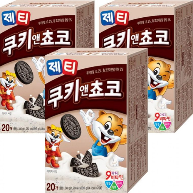 제티 쿠키앤초코 60T (1020g), 1.02kg, 60개입, 1개