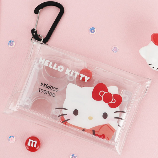 산리오 엔화 동전지갑 헬로키티 투명 미니지갑 키링 6종류 동전보관 케이스