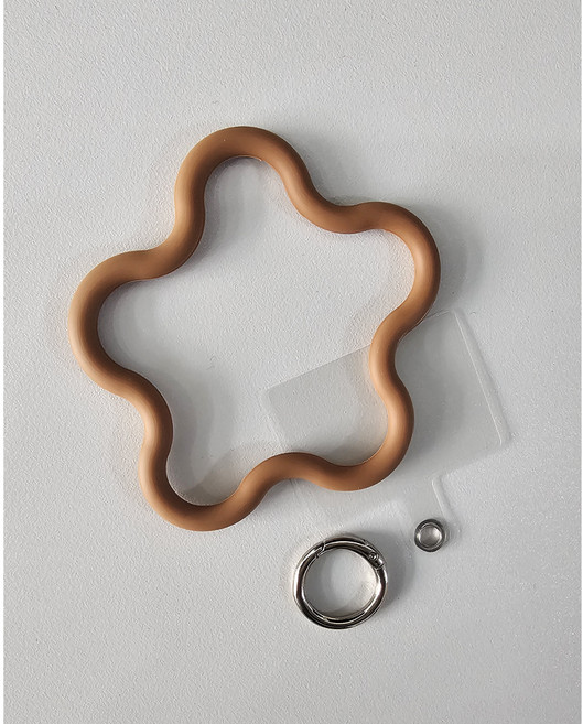 쁘띠까 육아필수템 핸드폰 스트랩 손목걸이 실리콘 휴대폰 분실방지 해외여행 파손방지 태그홀더, 1개, 브라운