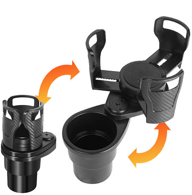 하늘다람쥐 차량용 컵홀더 듀얼 확장형 조절, 블랙, 1개