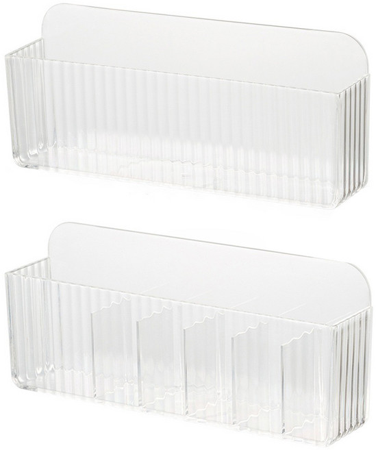 롤링페이퍼 벽부착 다용도 수납박스 일체형1개+분리형1개, 1세트, 투명