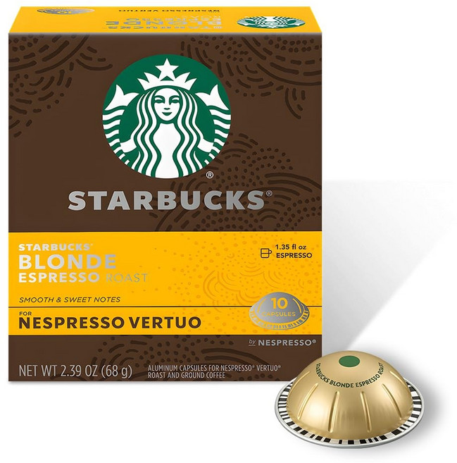 스타벅스 네스프레소 버츄오 블론드 에스프레소 50캡슐 Starbucks for Nespresso Vertuo Espresso Roast, 6.8g, 10개입, 1개