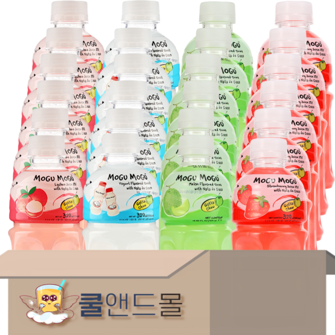 [쿨앤드몰] 모구모구 4가지맛(리치+요거트+멜론+딸기), 24개, 320ml