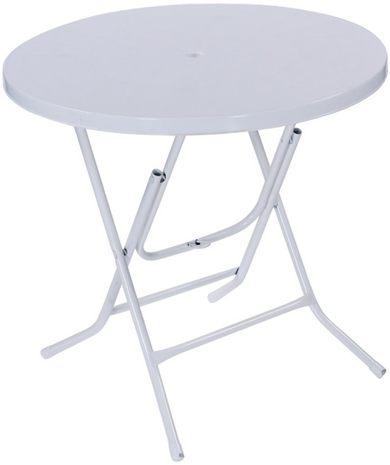 플라스틱테이블 원형테이블 야외테이블 편의점 포장마차 간이 접이식, 화이트