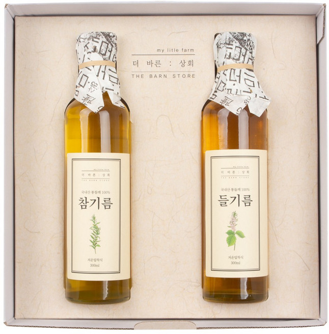 [ 고급선물세트 ] 더바른상회 프리미엄 3호 선물세트 ( 국산 저온 압착 참기름 국산 저온 압착 들기름 ), 1개, 300ml