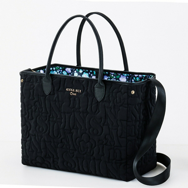 ANNA SUI mini 리버시블로 사용할 수 있는 로고 퀼트 토트 백 BOOK