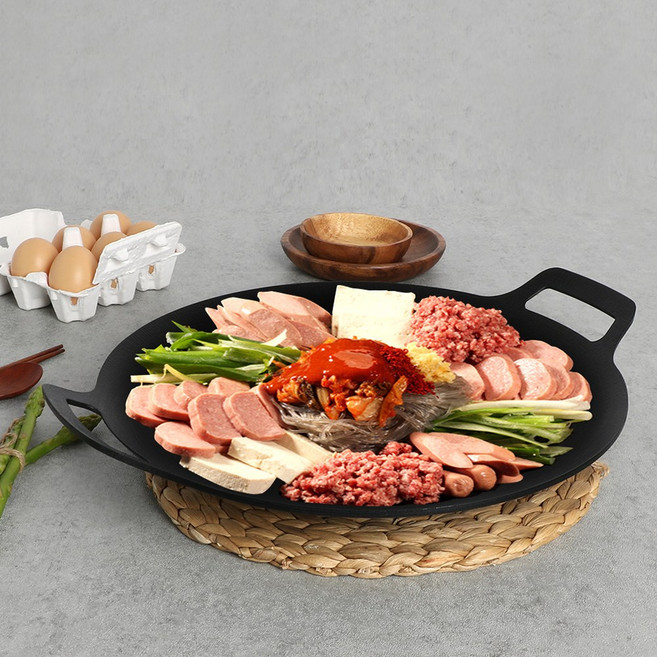 그리들 (깊은형) 그릴팬 구이팬 불판 캠핑용, 라체나 그리들 38cm(블랙)(깊은형), 1개