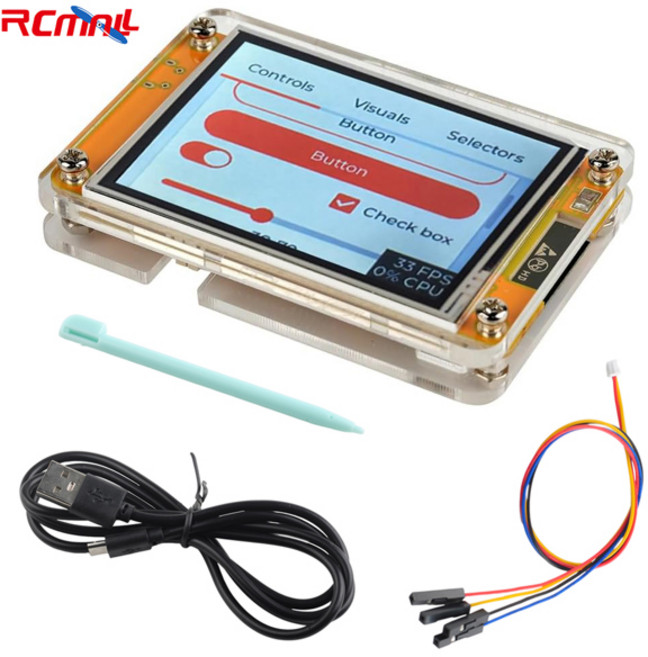 2.8인치 ESP32 모듈 TFT LCD 디스플레이아크릴 케이스 포함 듀얼 코어 ESP32-2432S028R WIFIBT 240X320 ILI9341 저항막 터치스크린, [01] 옵션1, 1