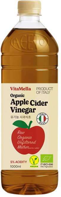 비타멜라 유기농 애플사이다 비니거, 1개, 1L