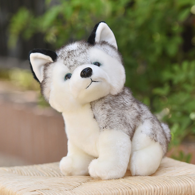模擬哈士奇毛絨玩具, 哈士奇, 1個, 20cm