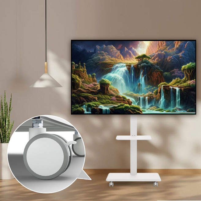 달자브라켓 55인치 65인치 75인치 이동식 TV거치대 티비거치대 브라켓 무빙 이동형 스탠드, KS-6C, 1개