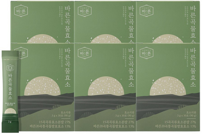 바른 곡물효소 누룽지맛, 90g, 6박스