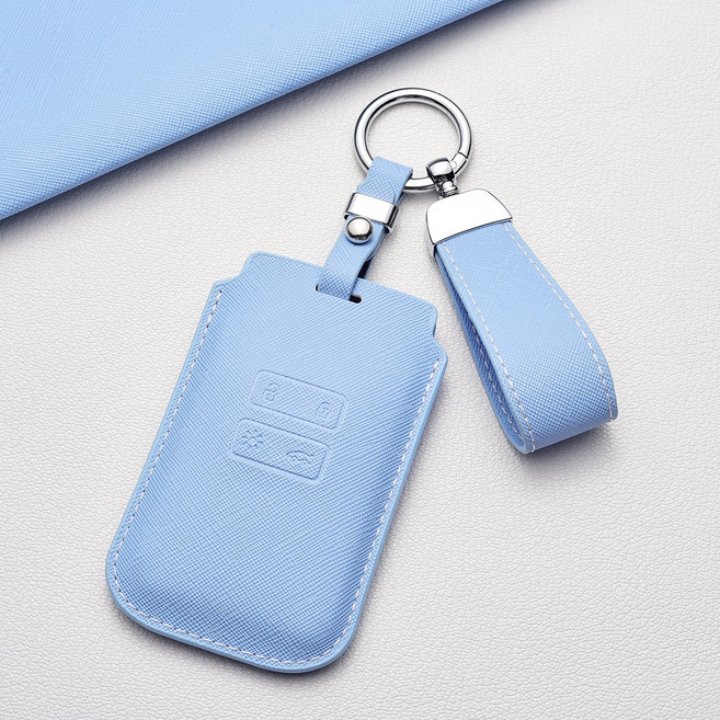 노 삼성 자동차 키 케이스 - 프라다 체인 패턴 (QM6 SM6 아르카나 XM3 전용), 르노 Ab 타입, 스카이블루