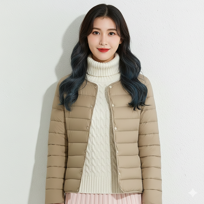 썬나이즈 여성용 슬림핏 다운 경량패딩