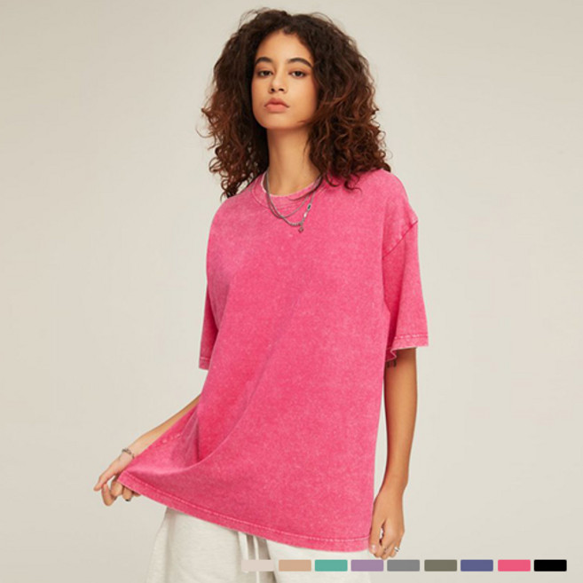 디커스텀 남녀공용 피그먼트 오버핏 빅사이즈 반팔티 M~5XL