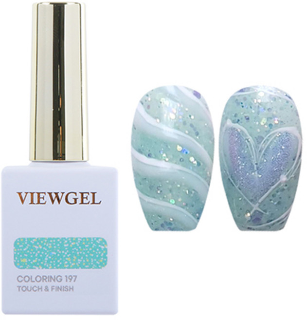 뷰젤 글리터네일 솜사탕 컬러젤 10ml 6종 택1, [1197]민트맛, 1개