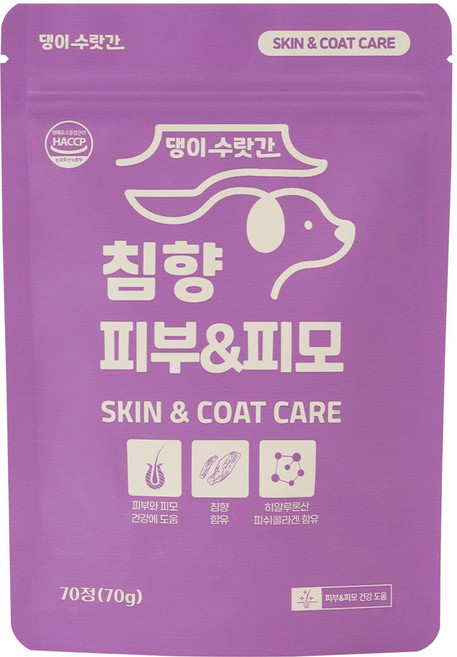 댕이수랏간 강아지 피부영양제 오메가3 면역력 피부 털 건강 침향 피부&피모, 70정, 피부/피모, 1개