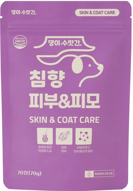 댕이수랏간 강아지 피부영양제 오메가3 면역력 피부 털 건강 침향 피부&피모, 70정, 피부/피모, 1개 - 쿠팡