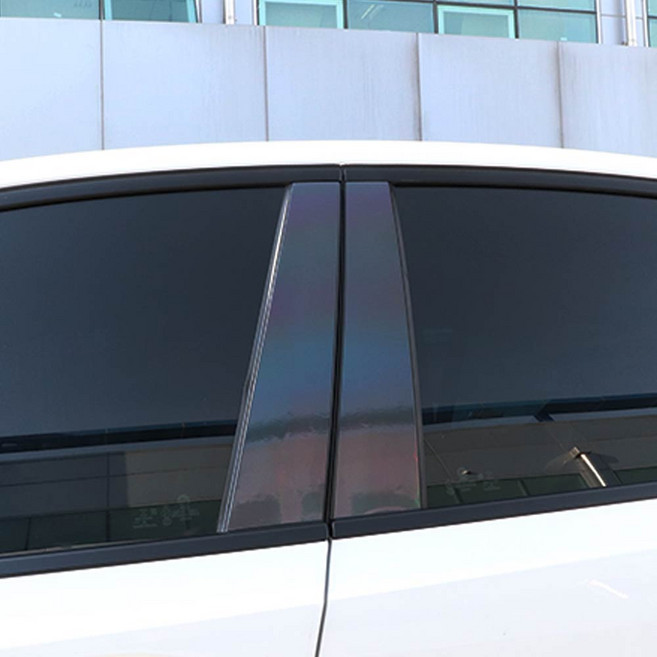 [비브랜드] 피그파인더 홀로그램 메탈크롬 포인트 시트지 스티커 포인트 긁힘 기스 보호 방지 커버 튜닝 몰딩 용품 스포티지더볼드 호환, 더볼드_B필러(블랙홀로그램), 1개