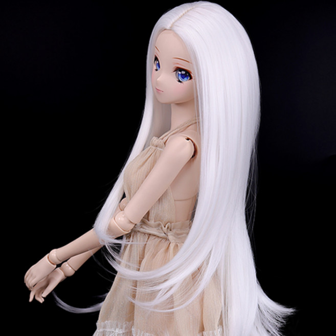 구체관절인형 가발 긴머리 컬 8-9인치 60cm급용 도리스돌, 4. 화이트 (가발만 인형없음), 1개