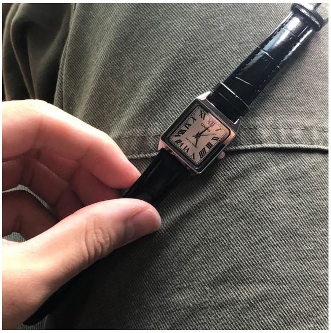 백화점 정품 CASIO 카시오 탱크 클래식 스퀘어 가죽 손목 시계 LTP V007L + 정품 AS 가능 세트