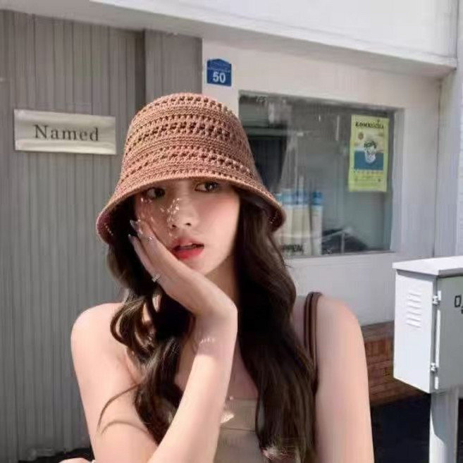 YIEUN 자외선차단 니트 버킷햇 봄 여름용 벙거지 바캉스 모자