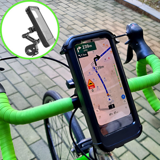 하운드룸 흔들림없는 튼튼한 방수 자전거 핸드폰 거치대, 블랙