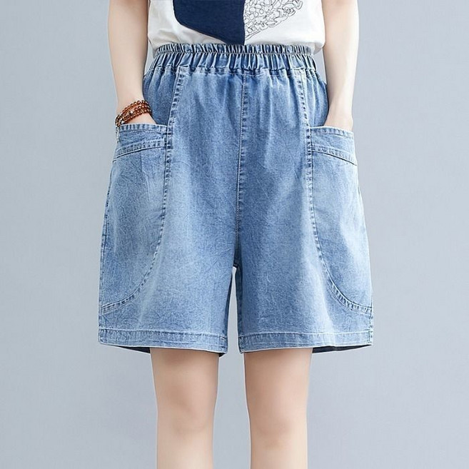 三禾 夏季牛仔洋裝 女裝 氣質 小個子 減齡 緊身裙, 21516 短褲,XL 推薦62-70公斤