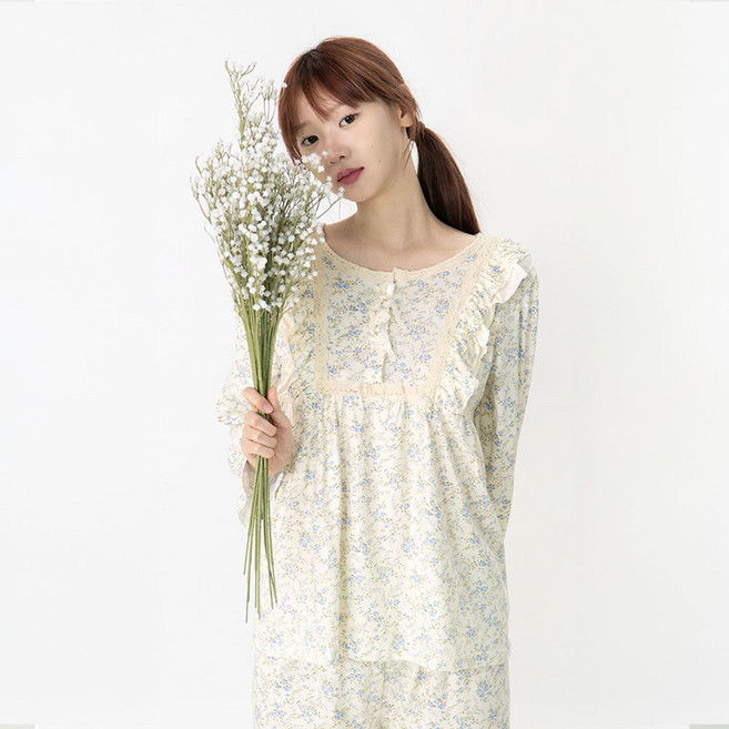 플로우 상하의 여성 잠옷 세트 긴팔 파자마 홈웨어 11종 모음