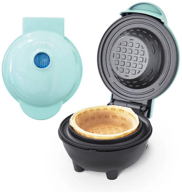 多功能鬆餅碗機 蛋糕機 蛋撻機 冰淇淋機 蛋捲機, 綠色 華夫碗,美規 110V